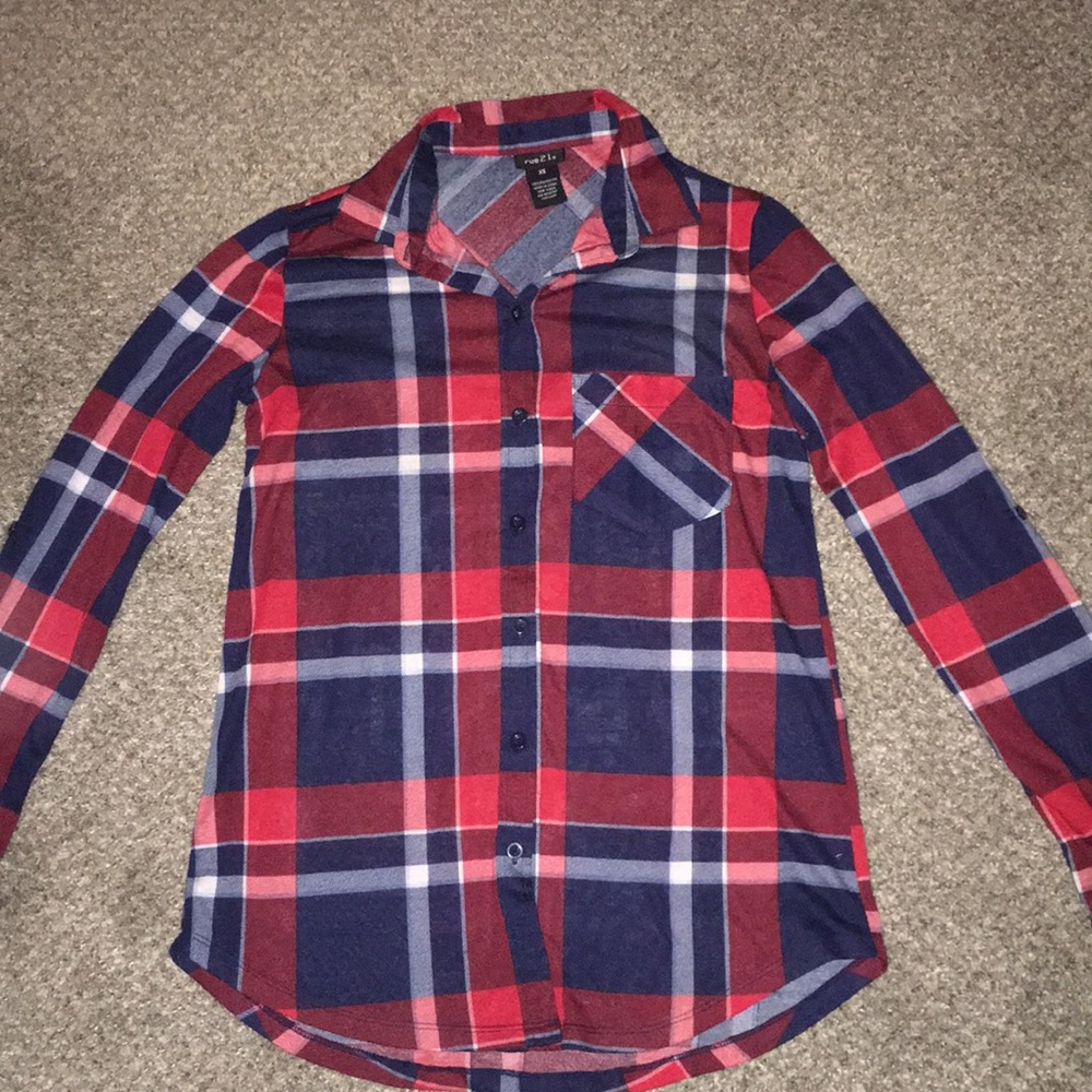 Red,blue, and white flannel